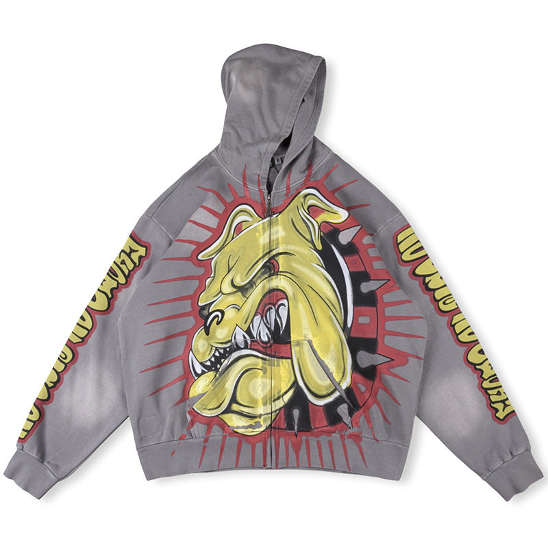 HELLSTAR Bull Dog Zip Up Hoodie
