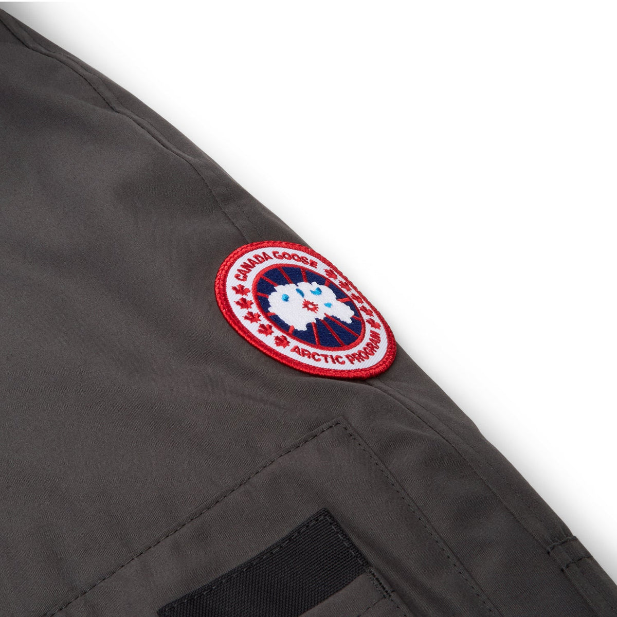 Canada Goose Men's Graphite Chilliwack Bomber Down Jacket – Arctic Program Hooded Puffer Coat with Flap Pockets Ribbed Cuffs