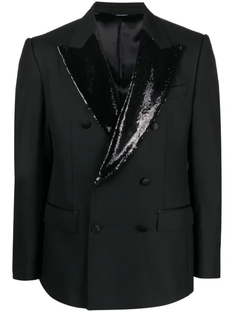 Dolce & Gabbana sequin-lapel double-breasted blazer