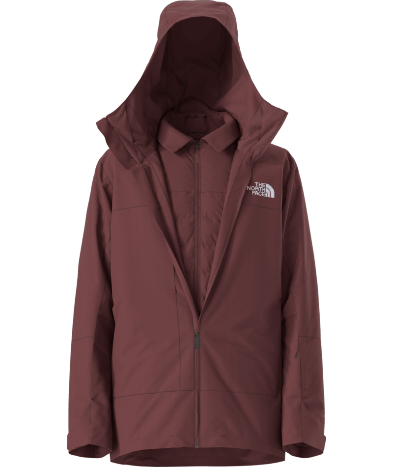 The North Face Men's Deep Burgundy Hooded Waterproof Shell Jacket – Mountain Ski Hardshell Rain Coat