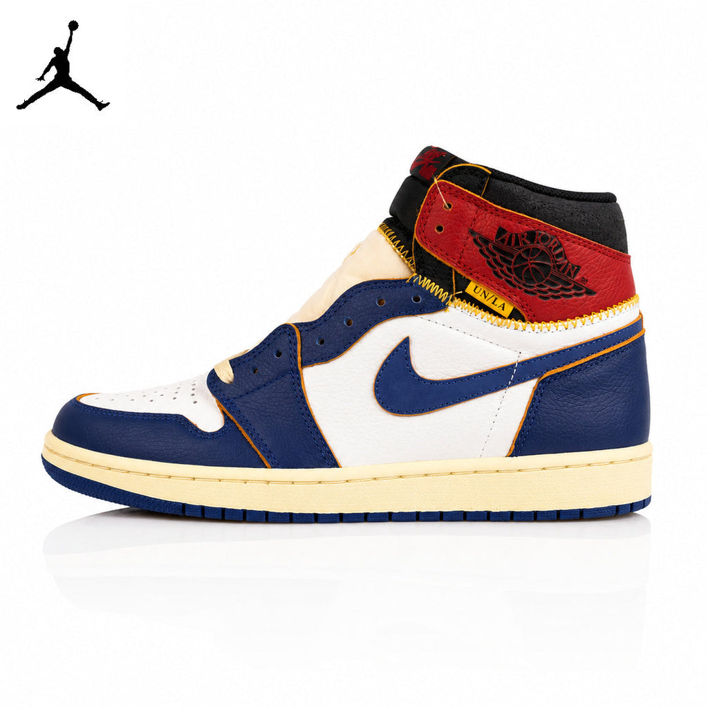 Air Jordan 1 High UN Blue/White Color-Block Unisex Sneakers BV1300-146