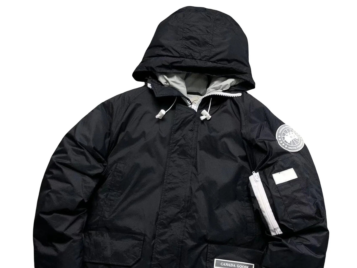 Canada Goose Men's Black Hooded Down Jacket – Arctic Program Puffer Jacket