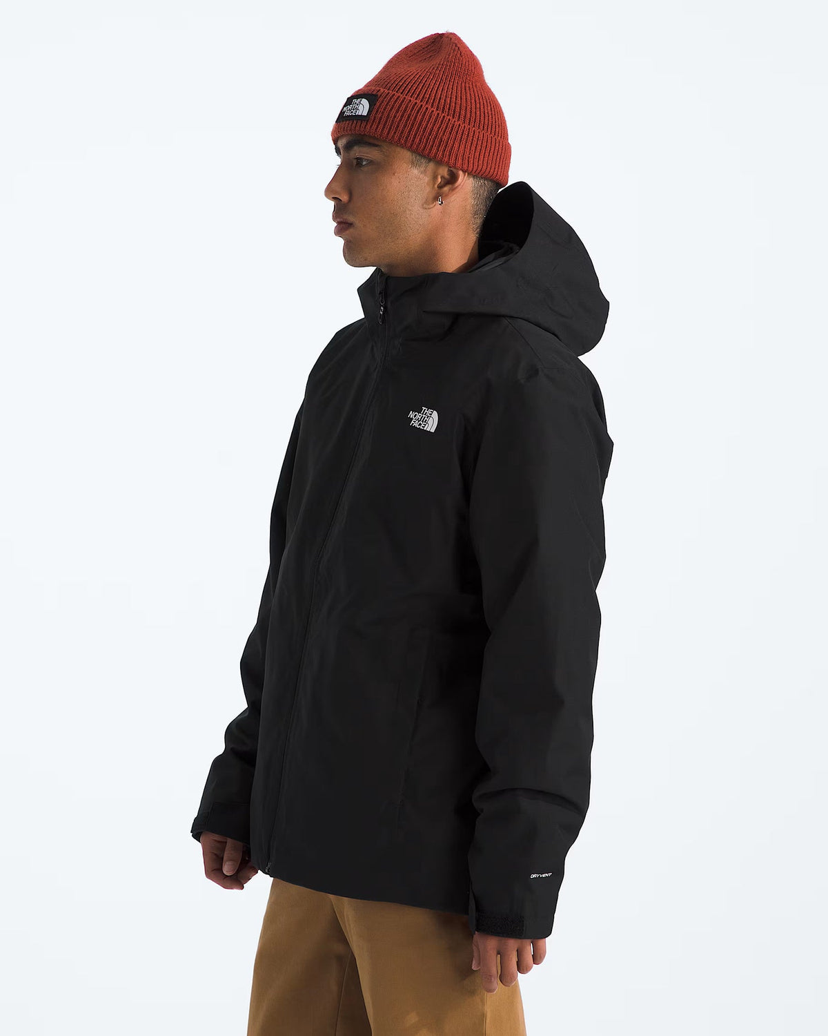 The North Face Men's Black Hooded Shell Jacket – DryVent Waterproof Windproof Outdoor Rain Coat