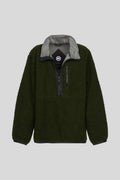 Canada Goose Dark Olive Green Half-Zip Fleece Pullover – Contrast Collar & Elbow Panels
