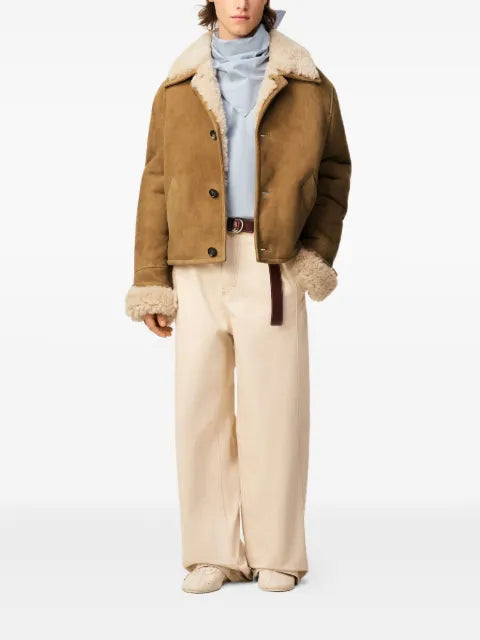 AMI Paris shearling button-up jacket