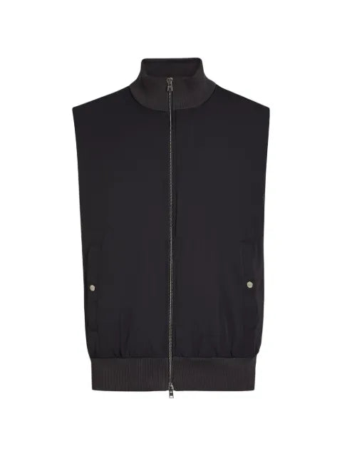 Herno ribbed-trim zip-up gilet