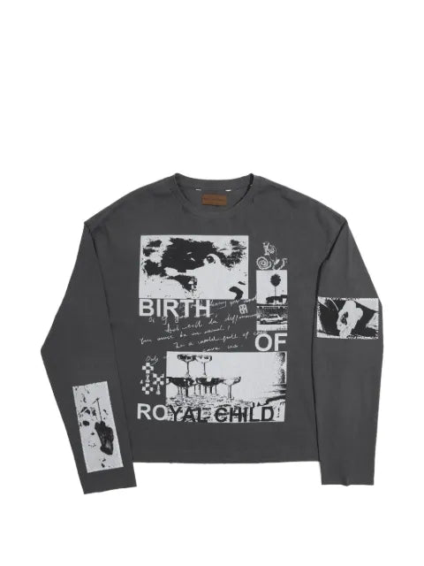 BIRTH OF ROYAL CHILD graphic-print long-sleeve sweatears