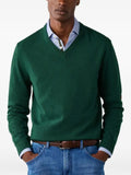 Hackett London elbow-patch V-neck sweater