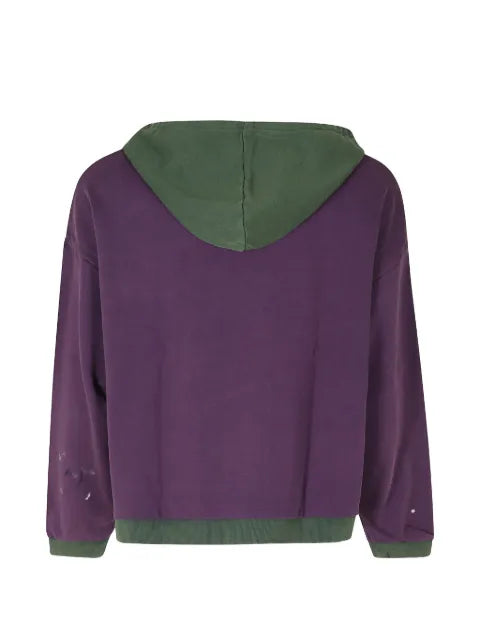 FOUND paint-splatter logo-print hoodie