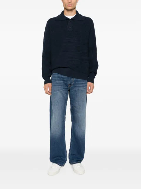 Calvin Klein ribbed-knit polo sweater
