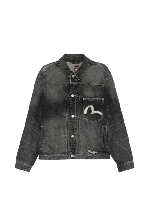 EVISU distressed denim jacket