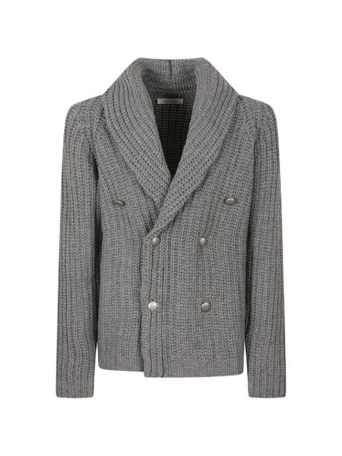 LBM double-breasted ribbed-knit sweater