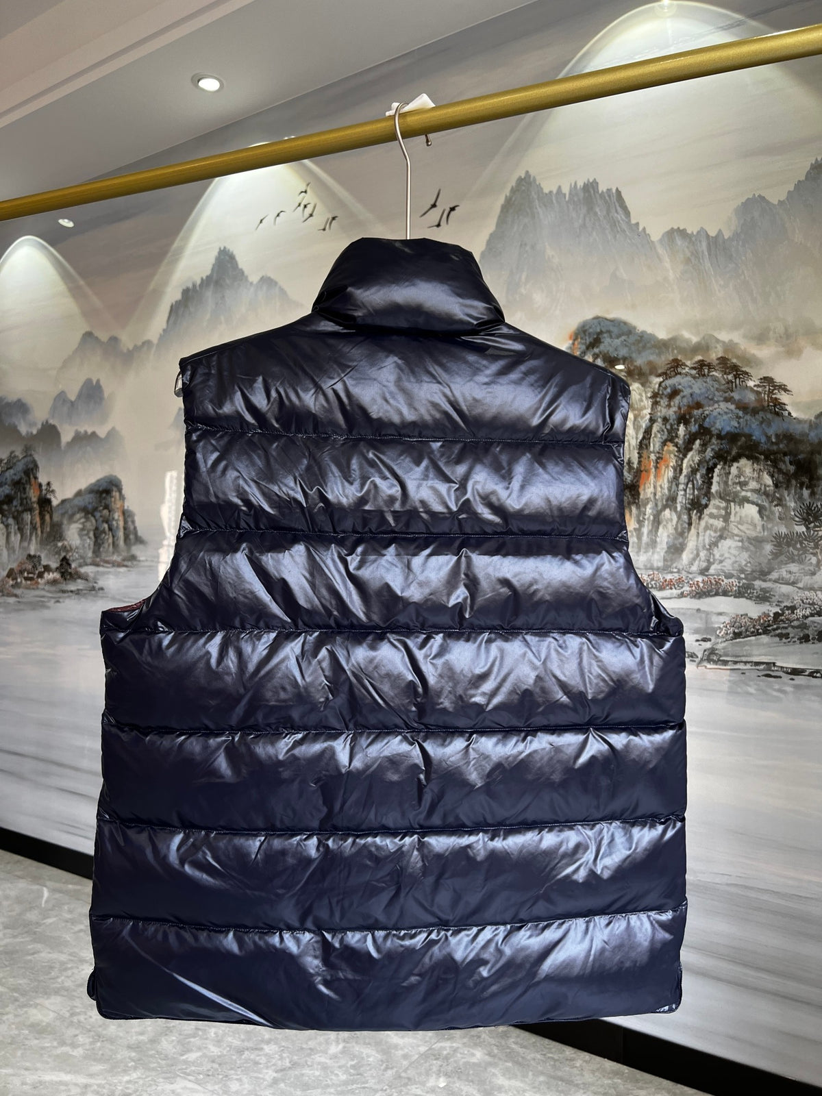 Moncler Men's Navy Down Vest – Tibt Sleeveless Puffer Jacket