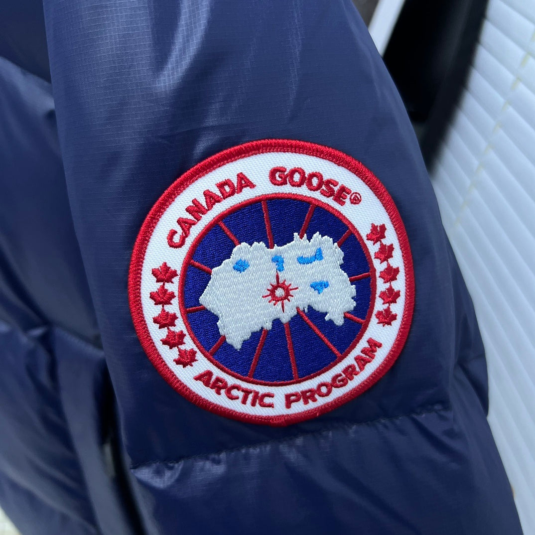 Canada Goose Men's Navy Blue Hooded Down Jacket – Arctic Program Oversized Puffer Jacket