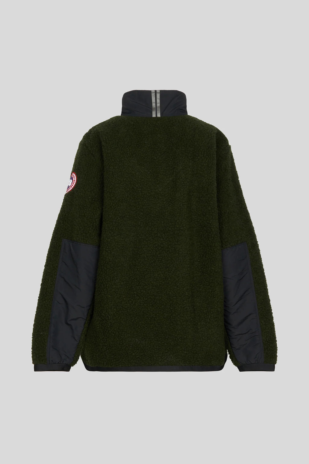 Canada Goose Dark Olive Green Half-Zip Fleece Pullover – Contrast Collar & Elbow Panels
