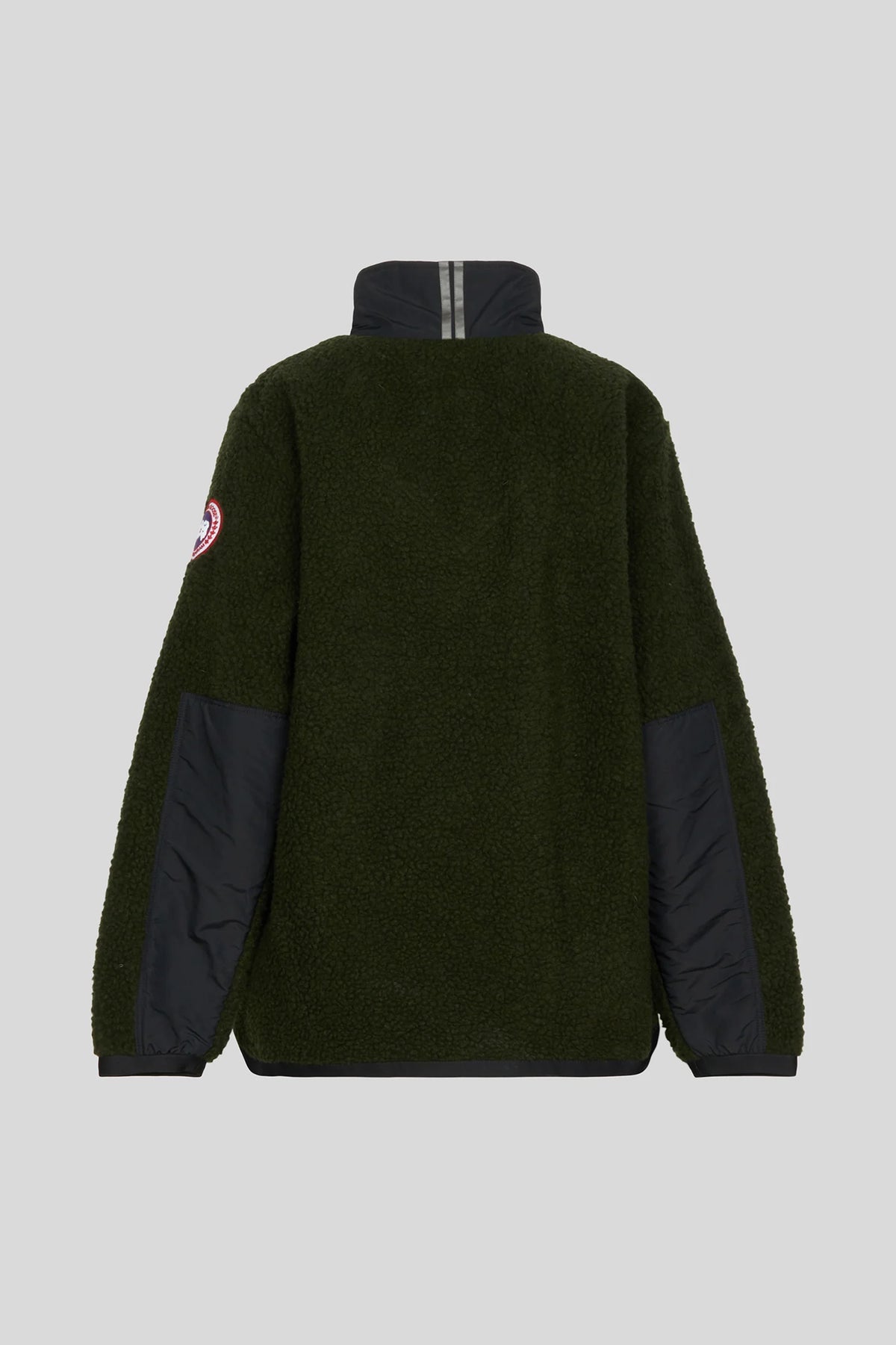 Canada Goose Dark Olive Green Half-Zip Fleece Pullover – Contrast Collar & Elbow Panels