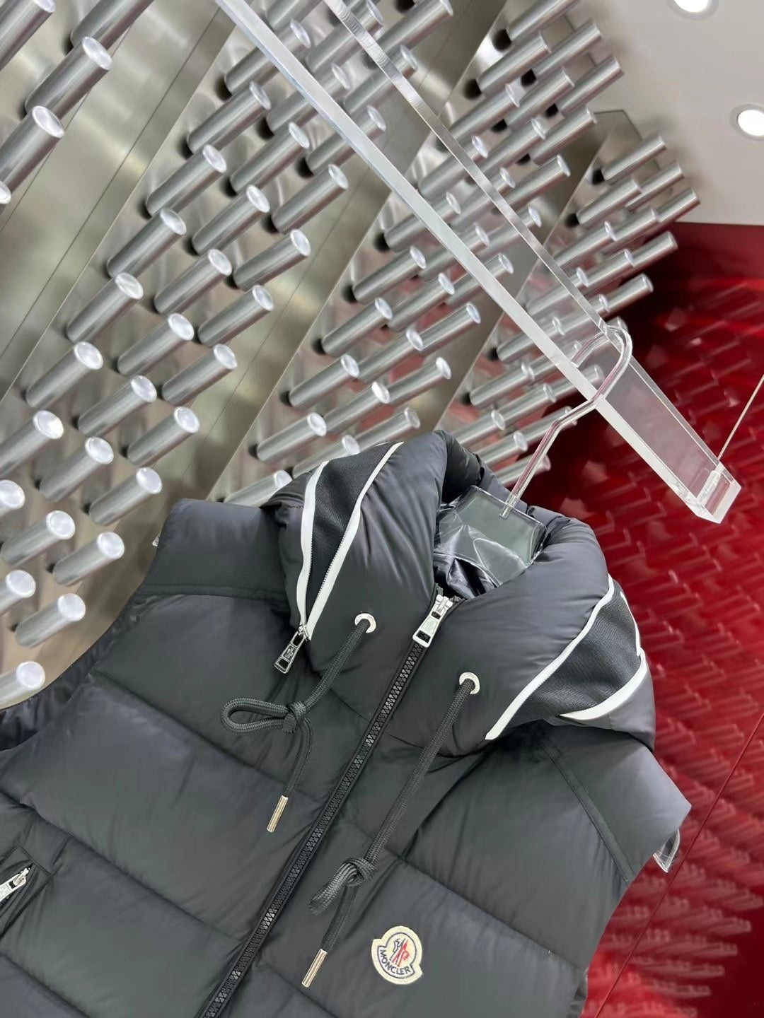 Moncler Men's Dark Grey Hooded Down Vest – Sleeveless Puffer Jacket