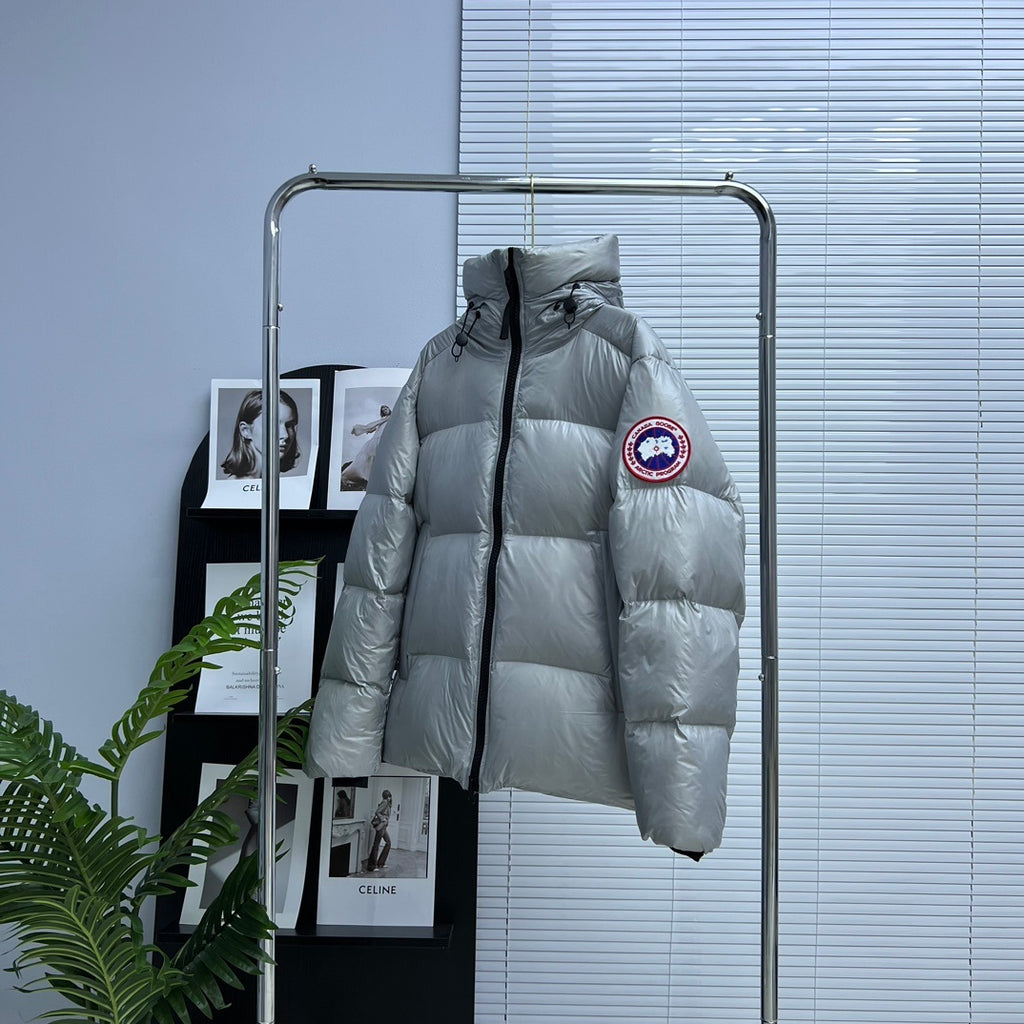Canada Goose Men's Silver Grey Hooded Down Jacket – Arctic Program Puffer Jacket