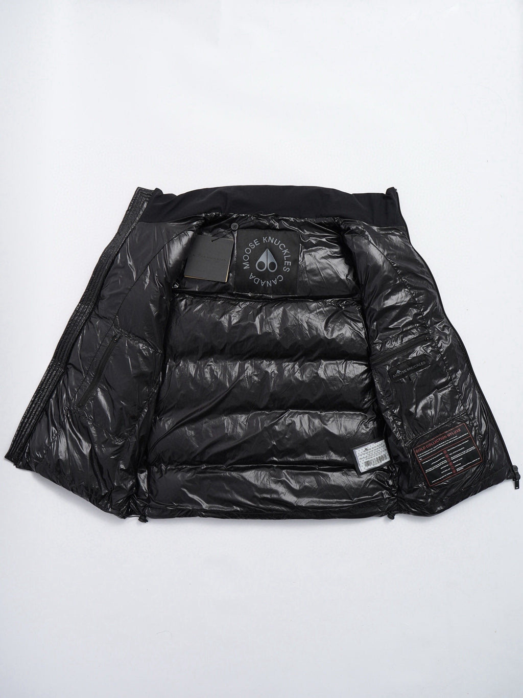 Moose Knuckles Men's Black Down Vest – Sleeveless Puffer Jacket