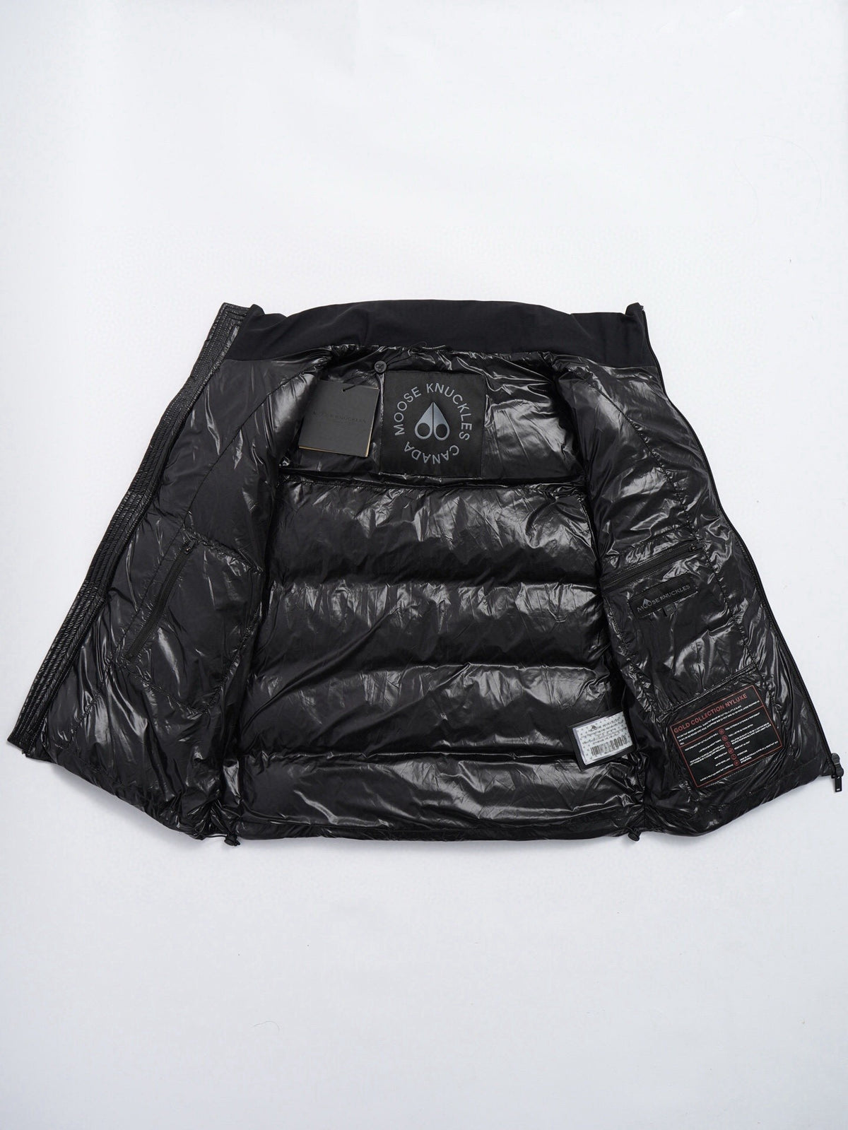 Moose Knuckles Men's Black Down Vest – Sleeveless Puffer Jacket