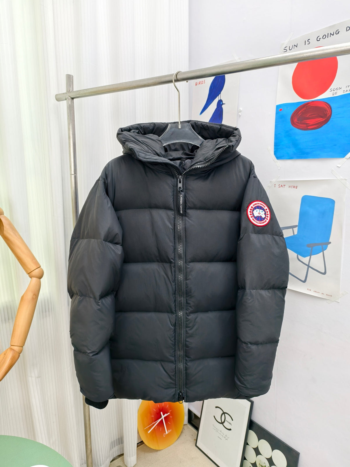 Canada Goose Men's Black Hooded Puffer Jacket – Arctic Program Oversized Down Jacket