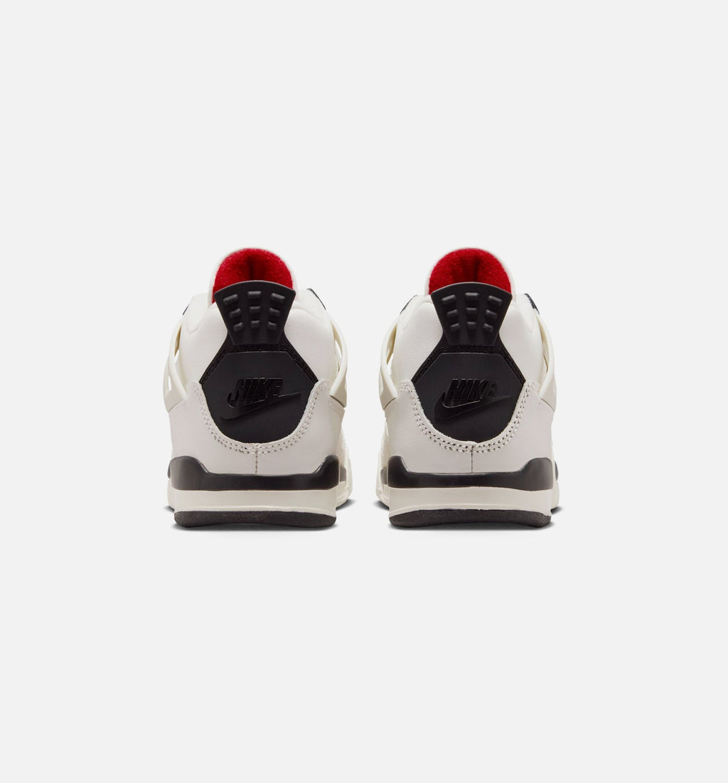 Air Jordan 4 Retro 'Flight Club' Preschool Lifestyle Shoes | Sail / Black / University Red