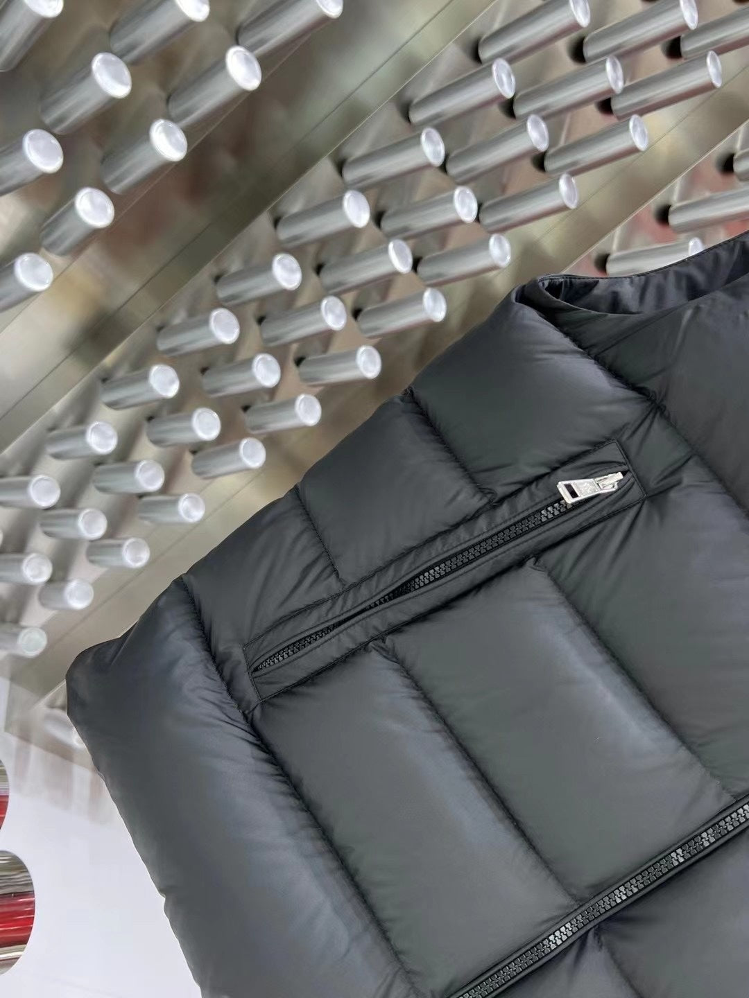 Moncler Men's Dark Grey Hooded Down Vest – Sleeveless Puffer Jacket