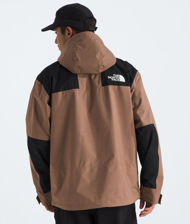 The North Face Men's Khaki Brown Mountain Jacket – Black Colorblock GORE-TEX Waterproof Shell