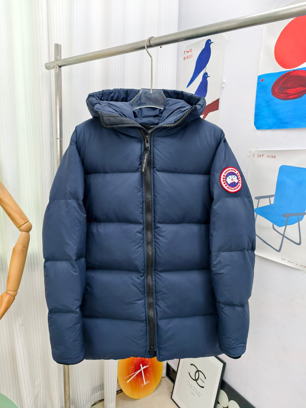 Canada Goose Men's Navy Blue Hooded Puffer Jacket – Arctic Program Oversized Down Jacket