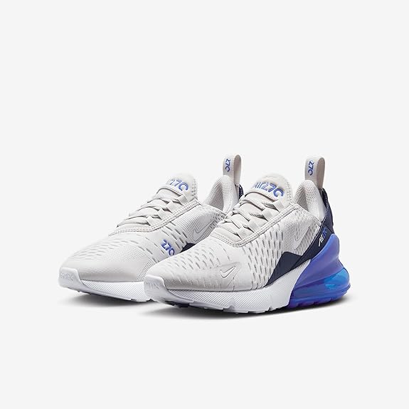 Big Kid's Nike Air Max 270 Vast Grey/White-Hyper Royal (943345 041)