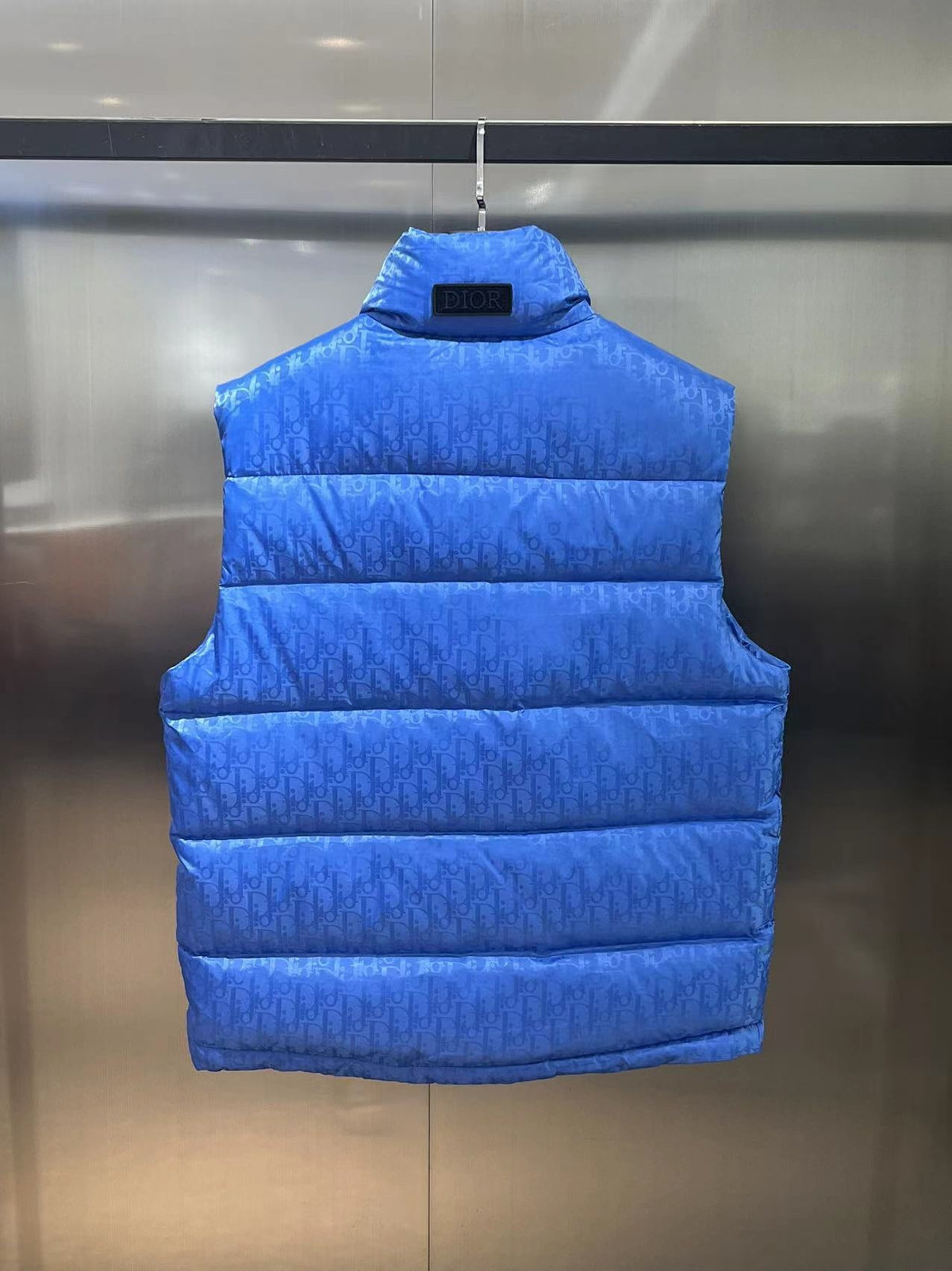 Dior Men's Royal Blue Oblique Down Vest – Sleeveless Puffer Jacket
