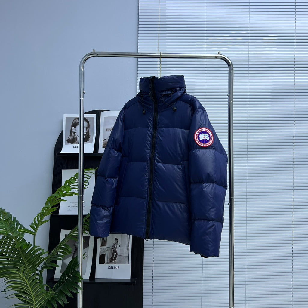 Canada Goose Men's Navy Blue Hooded Down Jacket – Arctic Program Oversized Puffer Jacket