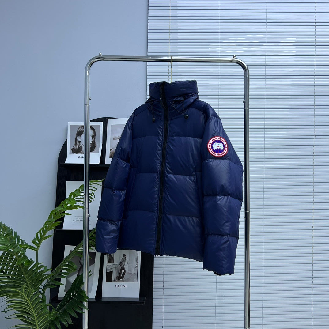 Canada Goose Men's Navy Blue Hooded Down Jacket – Arctic Program Oversized Puffer Jacket