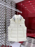 Moncler Men's White Hooded Down Vest – Sleeveless Puffer Jacket