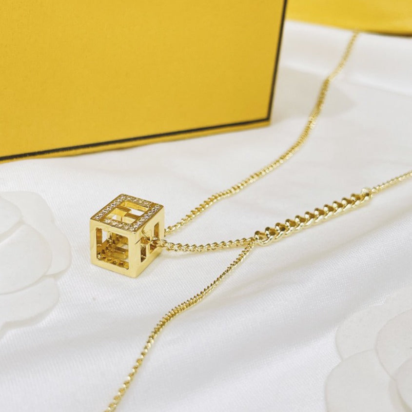 FENDI FF GOLD DIAMOND NECKLACE