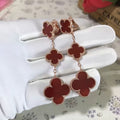 Van Cleef & Arpels CLOVER 3 MOTIF CARNELIAN DROP EARRINGS