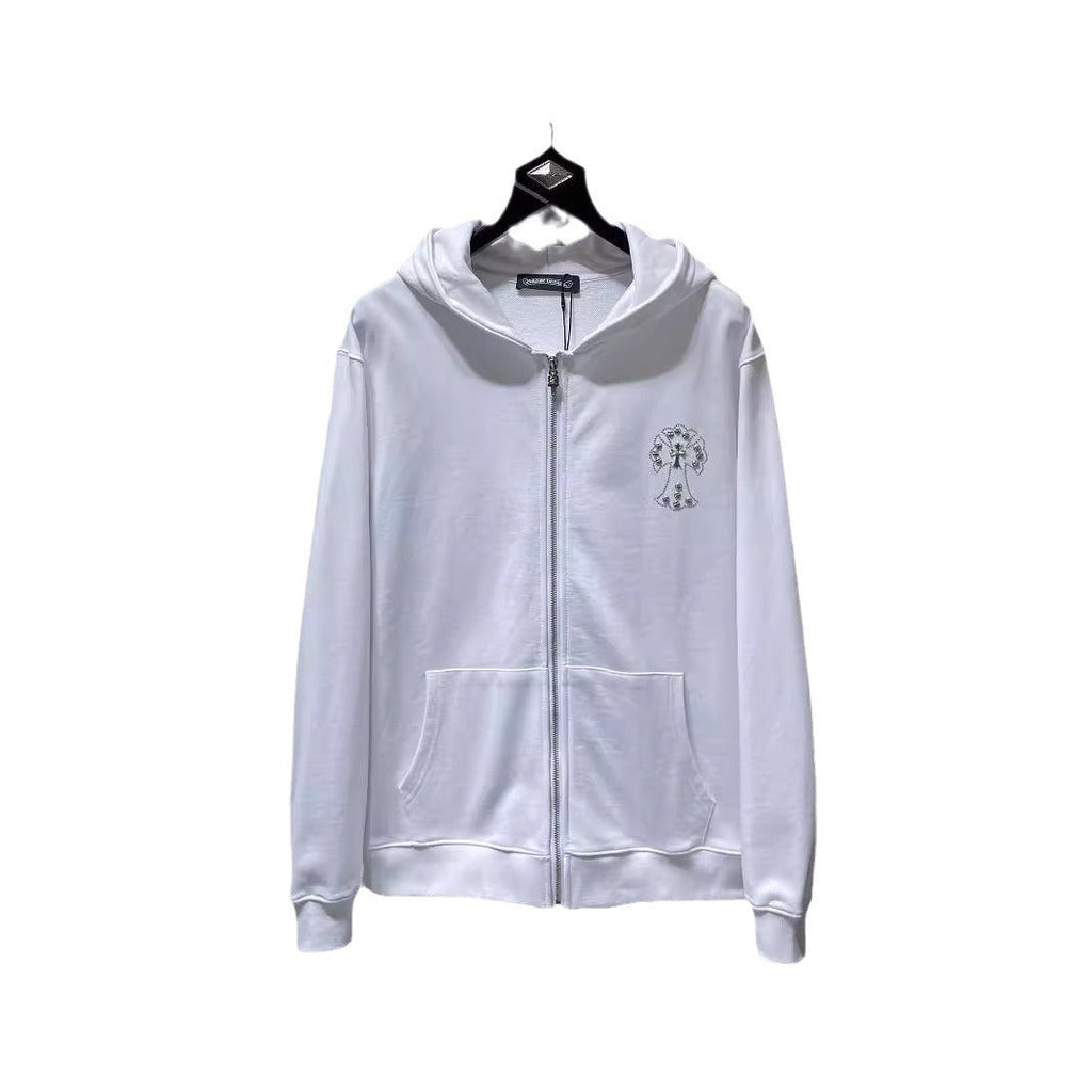 Chrome Heart Hoodie Autumn Winter Crowe Hot Diamond Cross Hooded Sweater Loose