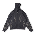 Hellstar Studded Flame Zip-Up Hoodie