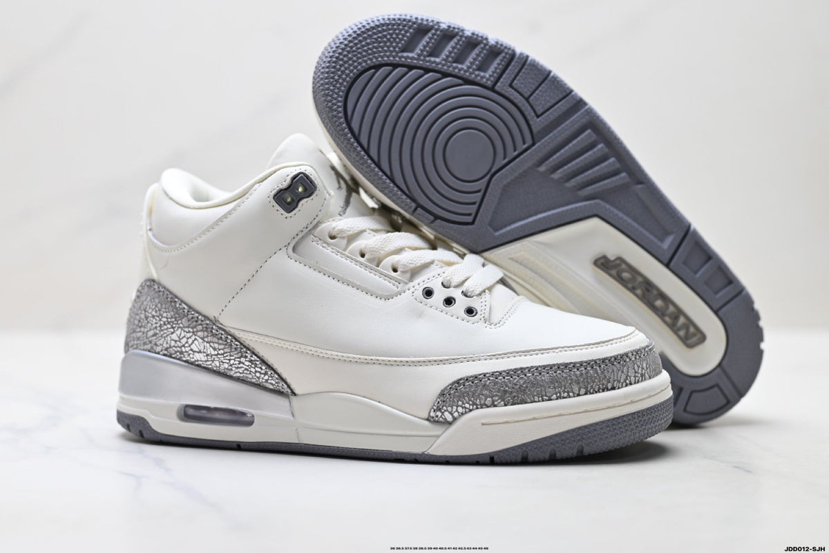 Air Jordan 3 Retro White Sail Cement Sneakers