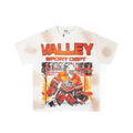 VALE USA Washed Cream Hockey Graphic T-Shirt