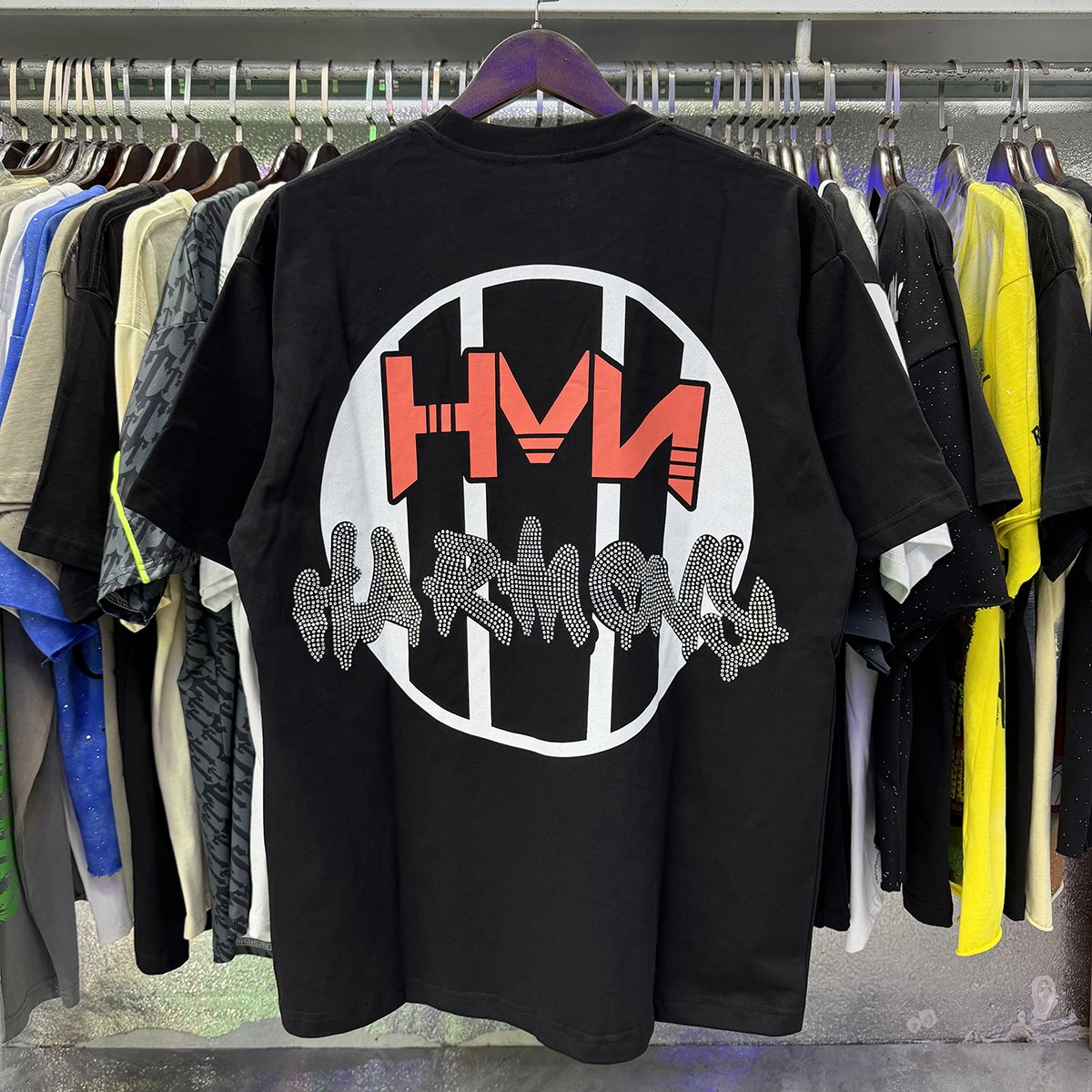HARMONY Rhinestone Graphic Short-Sleeve T-Shirt