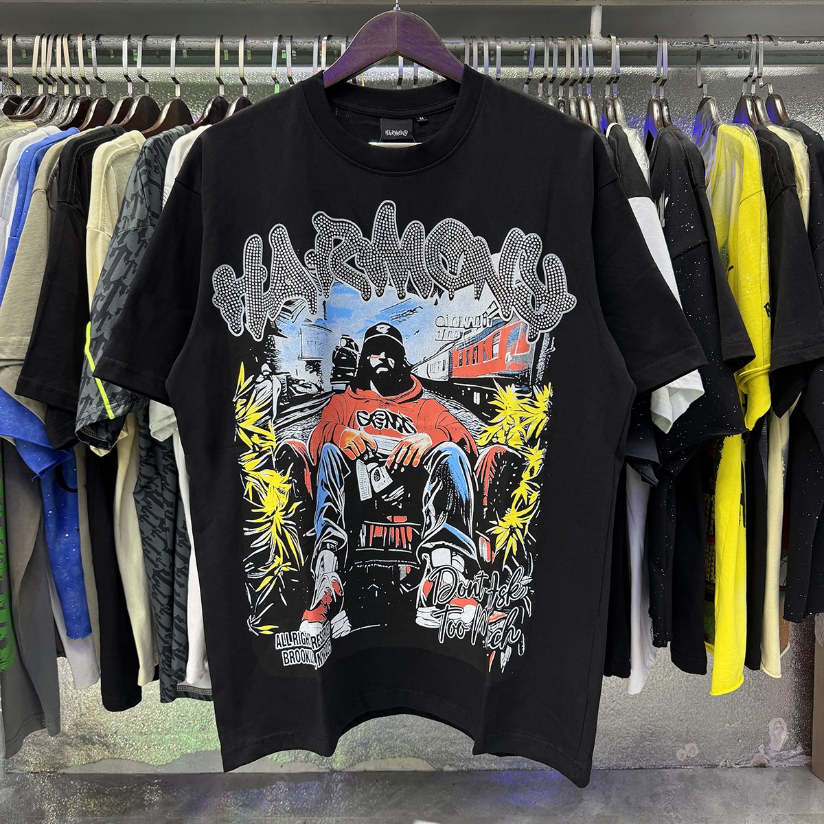 HARMONY Rhinestone Graphic Short-Sleeve T-Shirt