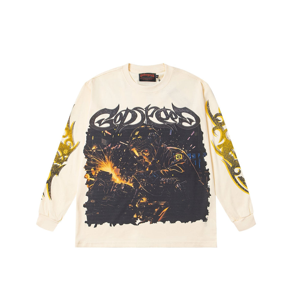 Godspeed White Graphic Long-Sleeve T-Shirt