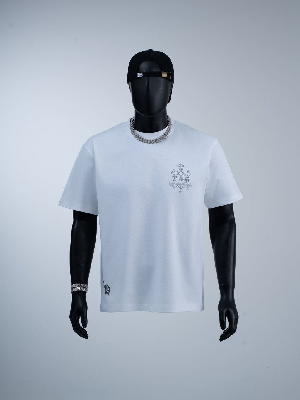 Chrome Hearts Reflective Silver Cross Graphic T-Shirt