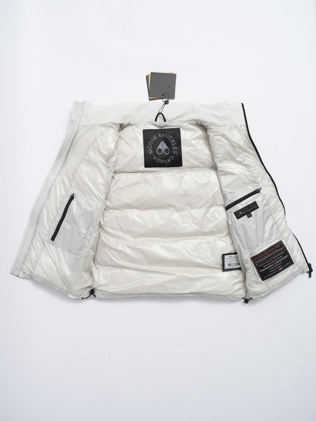 Moose Knuckles Women's White Down Vest – Sleeveless Puffer Jacket
