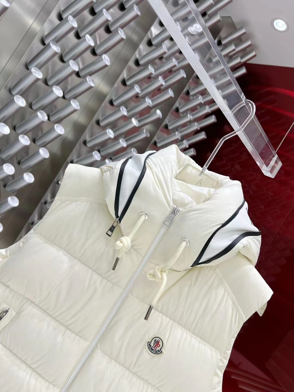 Moncler Men's White Hooded Down Vest – Sleeveless Puffer Jacket