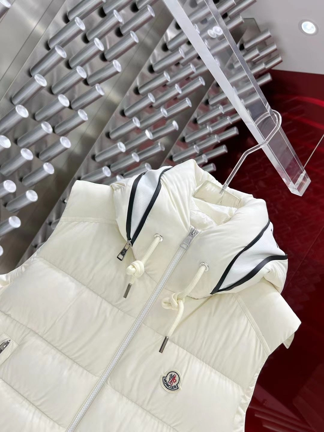 Moncler Men's White Hooded Down Vest – Sleeveless Puffer Jacket