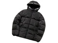 Moncler Men's Black Matte Hooded Down Jacket – All-Over Logo Hood Oversized Puffer