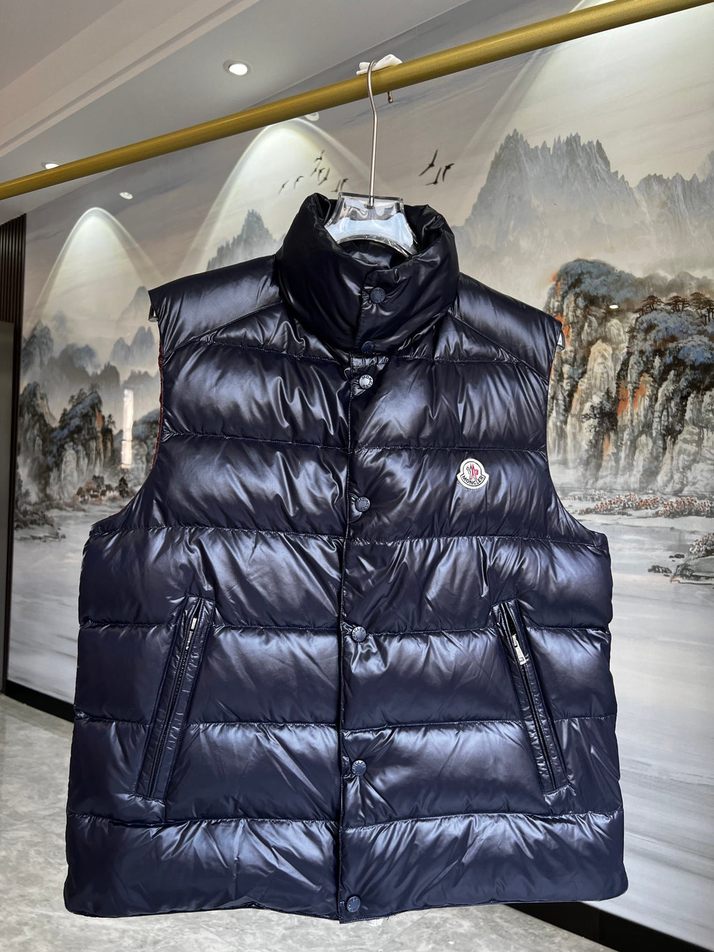 Moncler Men's Navy Down Vest – Tibt Sleeveless Puffer Jacket