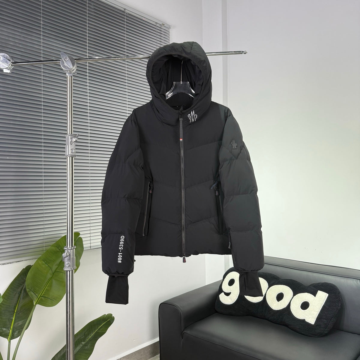 Moncler Grenoble Men's Black Hooded Down Jacket – Technical Ski Wide-Baffle Puffer